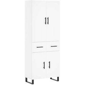 vidaXL Buffet haut Blanc 69,5x34x180 cm Bois d'ingénierie pas cher