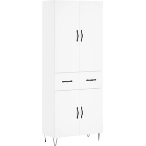 vidaXL Buffet haut Blanc 69,5x34x180 cm Bois d'ingénierie pas cher