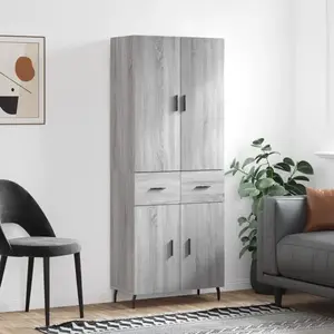 vidaXL Buffet haut Sonoma gris 69,5x34x180 cm Bois d'ingénierie pas cher