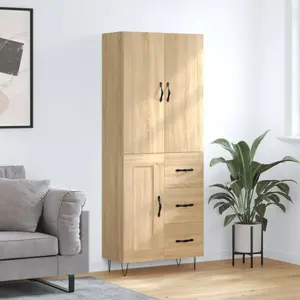Non communiqué vidaXL Buffet haut Chêne sonoma 69,5x34x180 cm Bois d'ingénierie pas cher