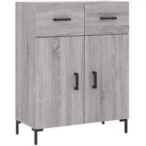 vidaXL Buffet haut Sonoma gris 69,5x34x180 cm Bois d'ingénierie pas cher