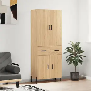 vidaXL Buffet haut Chêne sonoma 69,5x34x180 cm Bois d'ingénierie pas cher