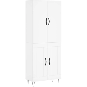 vidaXL Buffet haut Blanc 69,5x34x180 cm Bois d'ingénierie pas cher