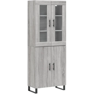 vidaXL Buffet haut Sonoma gris 69,5x34x180 cm Bois d'ingénierie pas cher