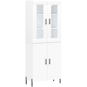 vidaXL Buffet haut Blanc 69,5x34x180 cm Bois d'ingénierie pas cher