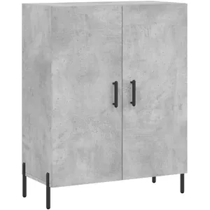 vidaXL Buffet haut Gris béton 69,5x34x180 cm Bois d'ingénierie pas cher