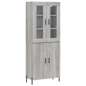 vidaXL Buffet haut Sonoma gris 69,5x34x180 cm Bois d'ingénierie pas cher