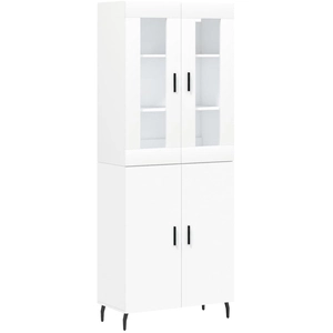vidaXL Buffet haut Blanc 69,5x34x180 cm Bois d'ingénierie pas cher