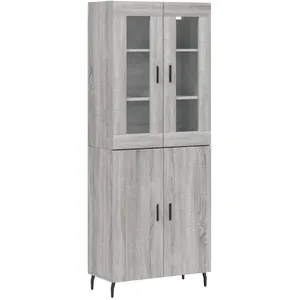 vidaXL Buffet haut Sonoma gris 69,5x34x180 cm Bois d'ingénierie pas cher