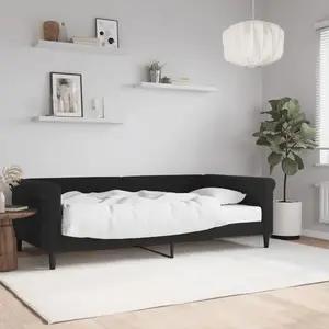 vidaXL Lit de jour avec matelas noir 100x200 cm velours pas cher