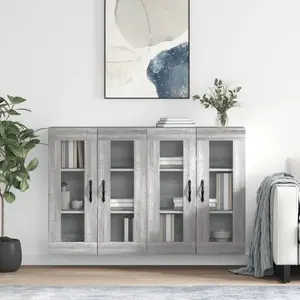 vidaXL Armoires murales 2 pcs sonoma gris bois d'ingénierie pas cher
