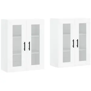 vidaXL Armoires murales 2 pcs blanc bois d'ingénierie pas cher
