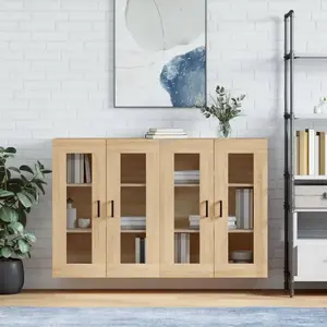 vidaXL Armoires murales 2 pcs chêne sonoma bois d'ingénierie pas cher