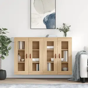 vidaXL Armoires murales 2 pcs chêne sonoma bois d'ingénierie pas cher