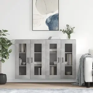 vidaXL Armoires murales 2 pcs gris béton bois d'ingénierie pas cher