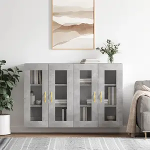 vidaXL Armoires murales 2 pcs gris béton bois d'ingénierie pas cher