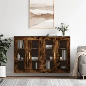 vidaXL Armoires murales 2 pcs chêne fumé bois d'ingénierie pas cher