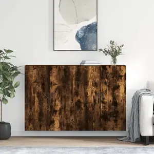vidaXL Armoires murales 2 pcs chêne fumé bois d'ingénierie pas cher