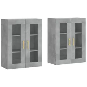 vidaXL Armoires murales 2 pcs gris béton bois d'ingénierie pas cher