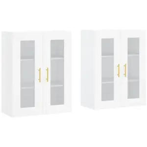 vidaXL Armoires murales 2 pcs blanc bois d'ingénierie pas cher