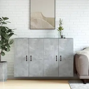vidaXL Armoires murales 2 pcs gris béton bois d'ingénierie pas cher