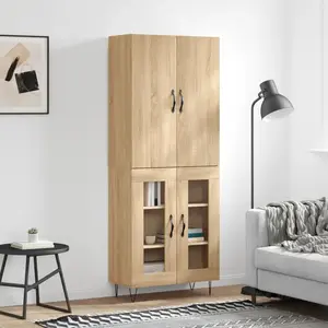 vidaXL Buffet haut Chêne sonoma 69,5x34x180 cm Bois d'ingénierie pas cher