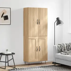 vidaXL Buffet haut Chêne sonoma 69,5x34x180 cm Bois d'ingénierie pas cher