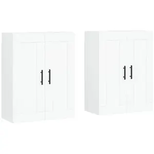 vidaXL Armoires murales 2 pcs blanc bois d'ingénierie pas cher