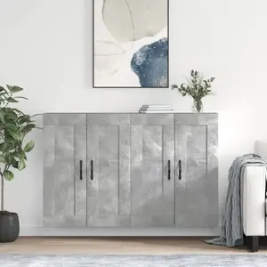 vidaXL Armoires murales 2 pcs gris béton bois d'ingénierie pas cher