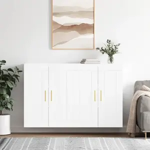 vidaXL Armoires murales 2 pcs blanc bois d'ingénierie pas cher
