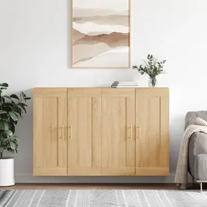 vidaXL Armoires murales 2 pcs chêne sonoma bois d'ingénierie pas cher