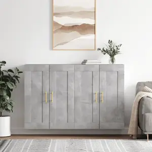 vidaXL Armoires murales 2 pcs gris béton bois d'ingénierie pas cher