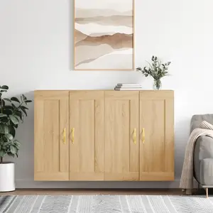 vidaXL Vidaxl Armoires Murales 2 Pcs Ch¿ºne Sonoma Bois D'ing¿¿Nierie pas cher