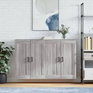 vidaXL Armoires murales 2 pcs sonoma gris bois d'ingénierie pas cher