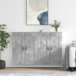 vidaXL Armoires murales 2 pcs gris béton bois d'ingénierie pas cher