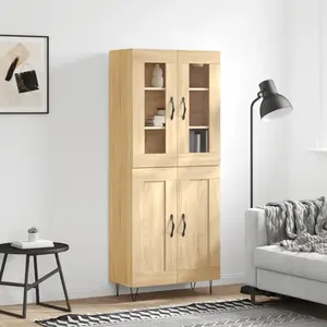 vidaXL Buffet haut Chêne sonoma 69,5x34x180 cm Bois d'ingénierie pas cher
