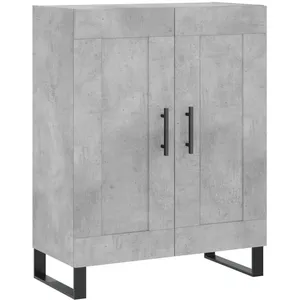 vidaXL Buffet haut Gris béton 69,5x34x180 cm Bois d'ingénierie pas cher