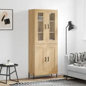 vidaXL Buffet haut Chêne sonoma 69,5x34x180 cm Bois d'ingénierie