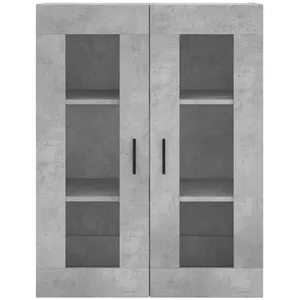 vidaXL Buffet haut Gris béton 69,5x34x180 cm Bois d'ingénierie pas cher