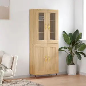 vidaXL Buffet haut Chêne sonoma 69,5x34x180 cm Bois d'ingénierie