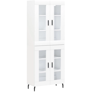 vidaXL Buffet haut Blanc 69,5x34x180 cm Bois d'ingénierie pas cher