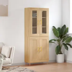 vidaXL Buffet haut Chêne sonoma 69,5x34x180 cm Bois d'ingénierie pas cher