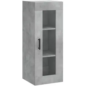 vidaXL Armoire murale gris béton 34,5x34x90 cm pas cher