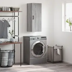 vidaXL Armoire murale sonoma gris 34,5x34x90 cm pas cher