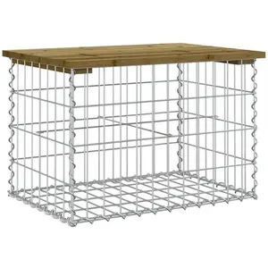 Comparateur de prix : vidaXL Banc de jardin design gabion 63x44x42 cm bois de pin imprégné