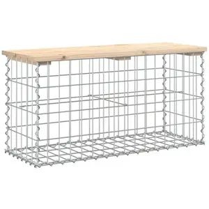 Comparateur de prix : vidaXL Banc de jardin design de gabion 83x31,5x42cm bois massif de pin
