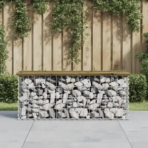 Comparateur de prix : vidaXL Banc de jardin design gabion 103x31,5x42cm bois de pin imprégné