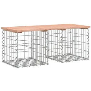 vidaXL Banc de jardin design gabion 103x44x42cm bois massif de douglas pas cher