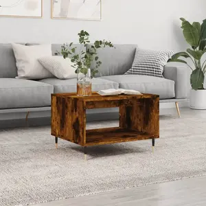 vidaXL Table basse chêne fumé 60x50x40 cm bois d'ingénierie pas cher