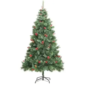 vidaXL Sapin de Noël artificiel avec pommes de pin et baies 240 cm pas cher